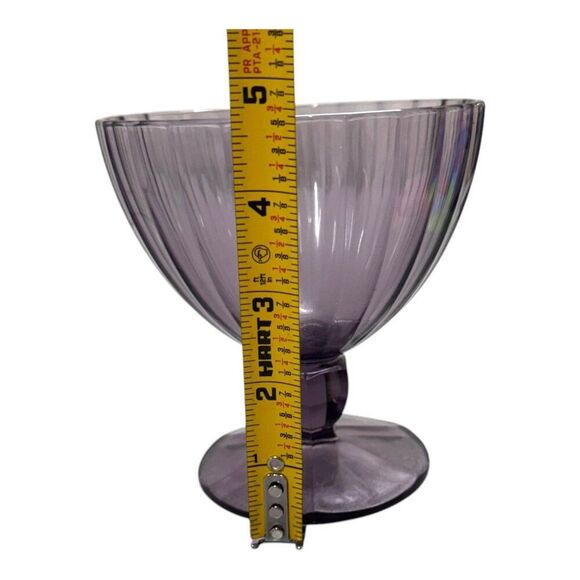 5 Cristal D'Arques Quadro amethyst Ice Cream Dishes Cups 13.25oz Luminarc Durand - Picture 4 of 5